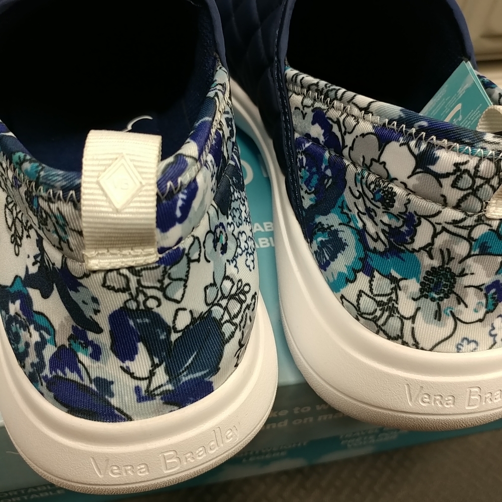 Vera Bradley VB Cloud Convertible Slip-On Shoe Women's 10 Navy Blue & Floral - Picture 4 of 16